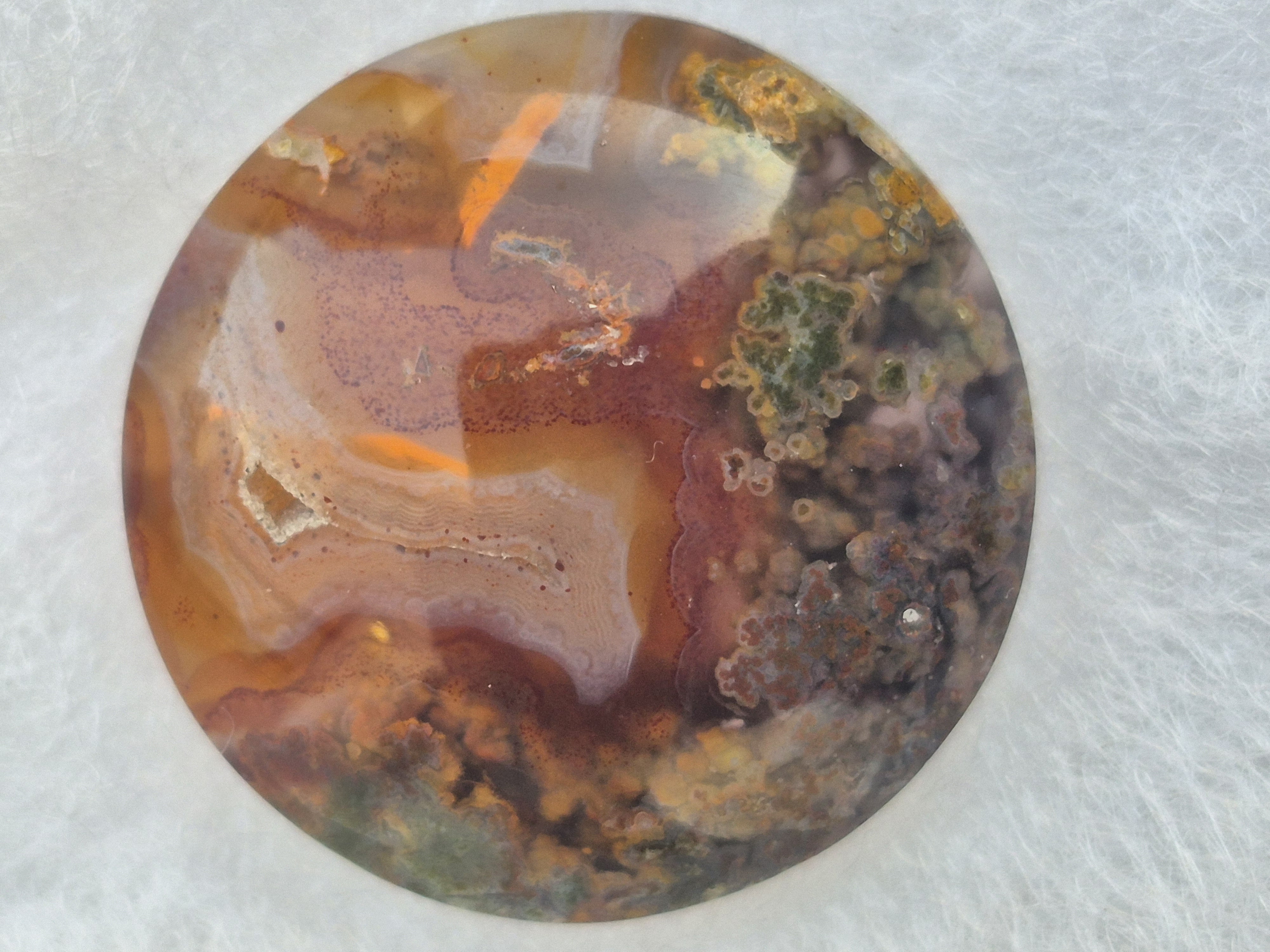 عقیق سلیمانی خط رنگی ژئود دار