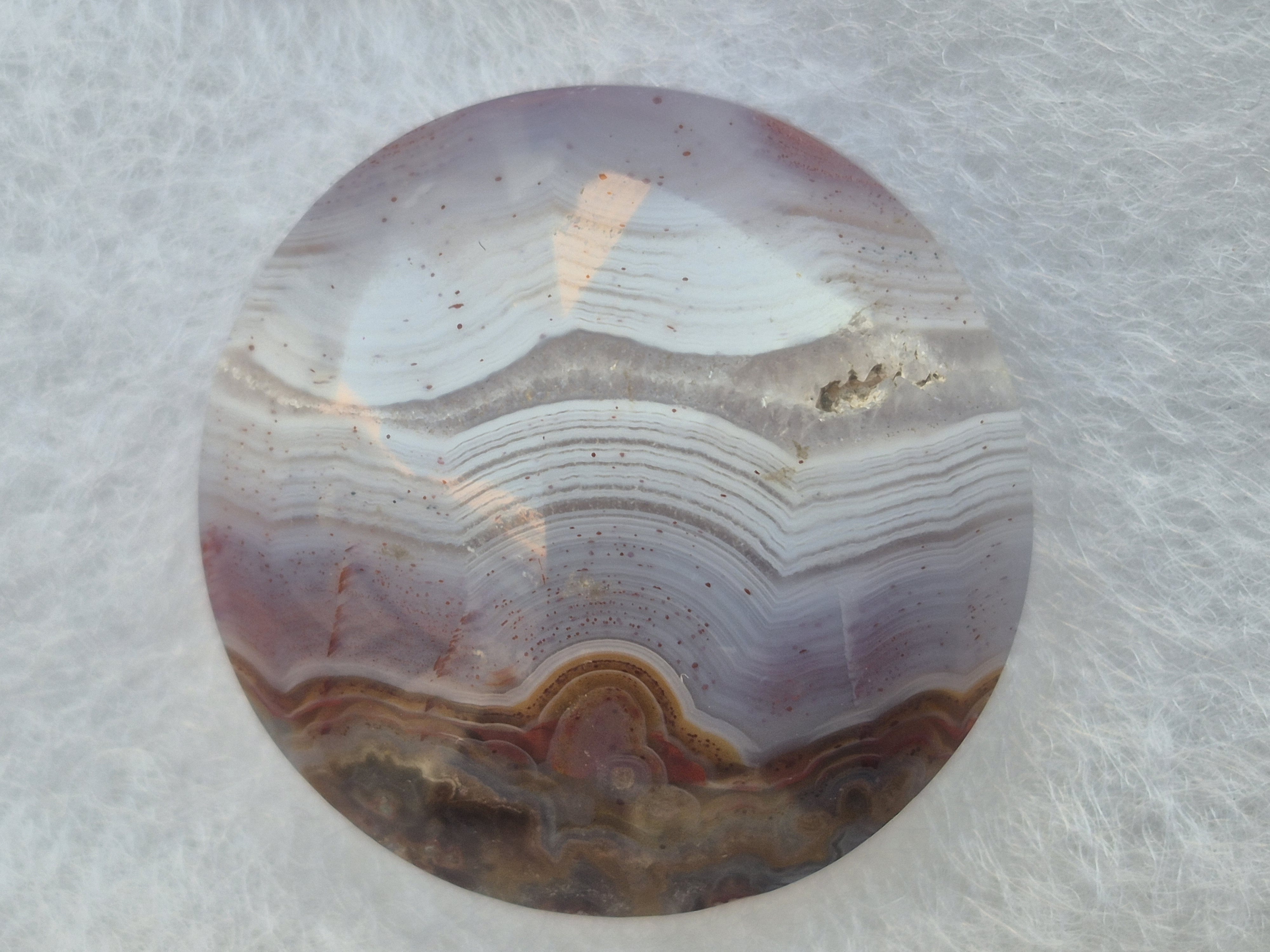 عقیق سلیمانی خط رنگی ژئود دار